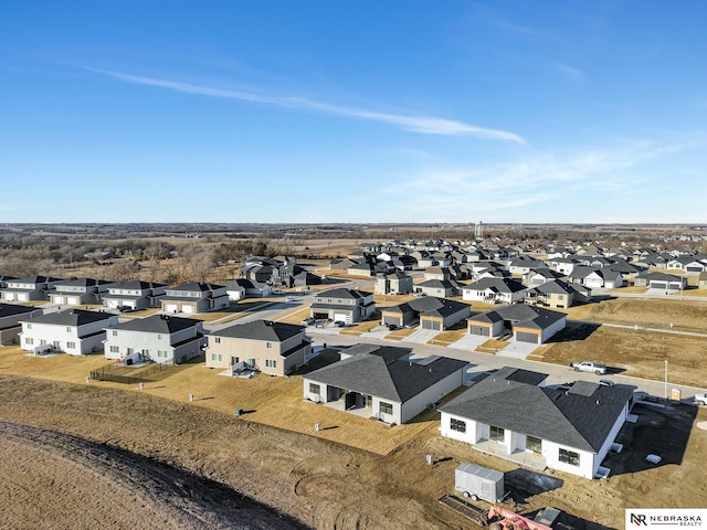 bird's eye view with a residential view