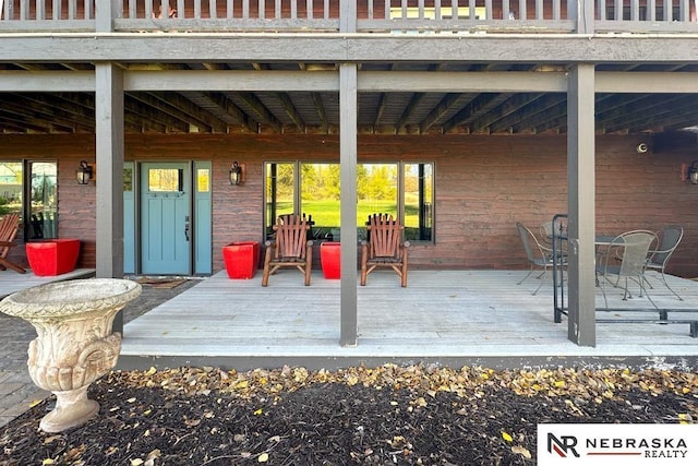 view of patio with a wooden deck