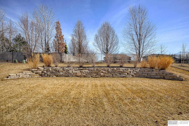 view of yard with fence