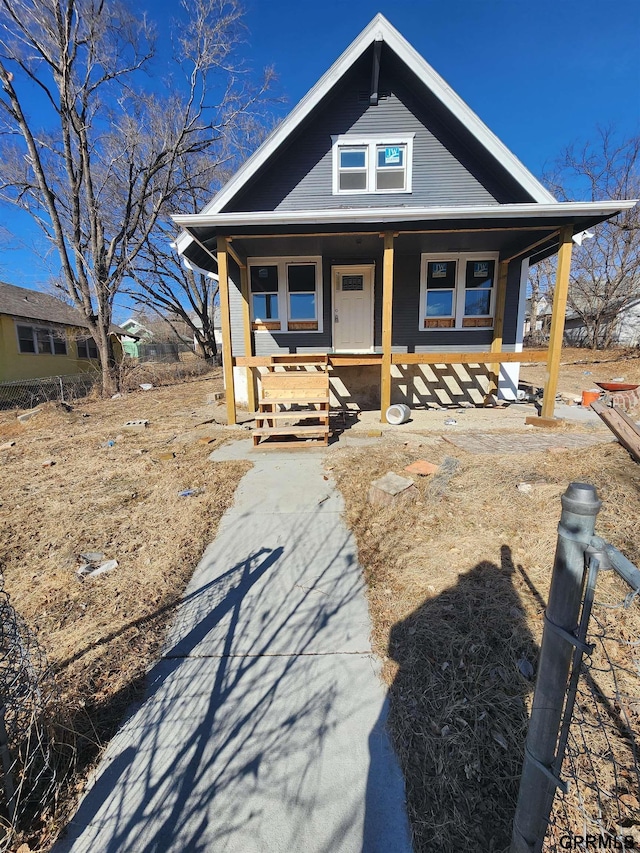 view of front of house with covered porch