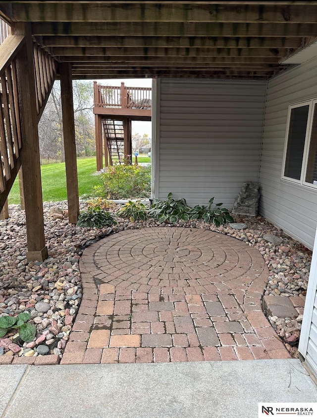 view of patio / terrace with a wooden deck