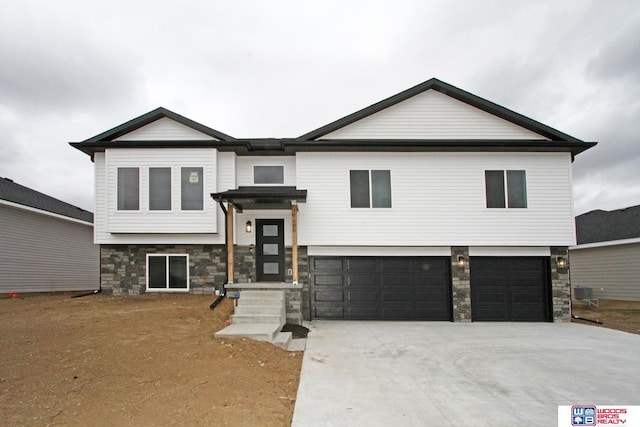 split foyer home with a garage