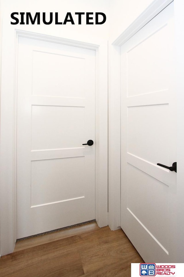 doorway featuring wood-type flooring