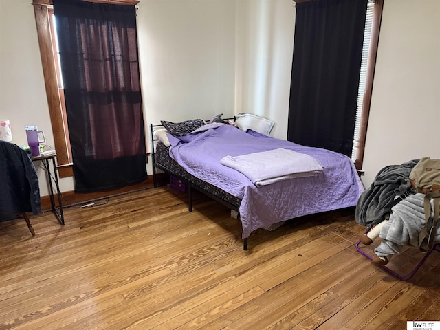 bedroom featuring light wood-type flooring