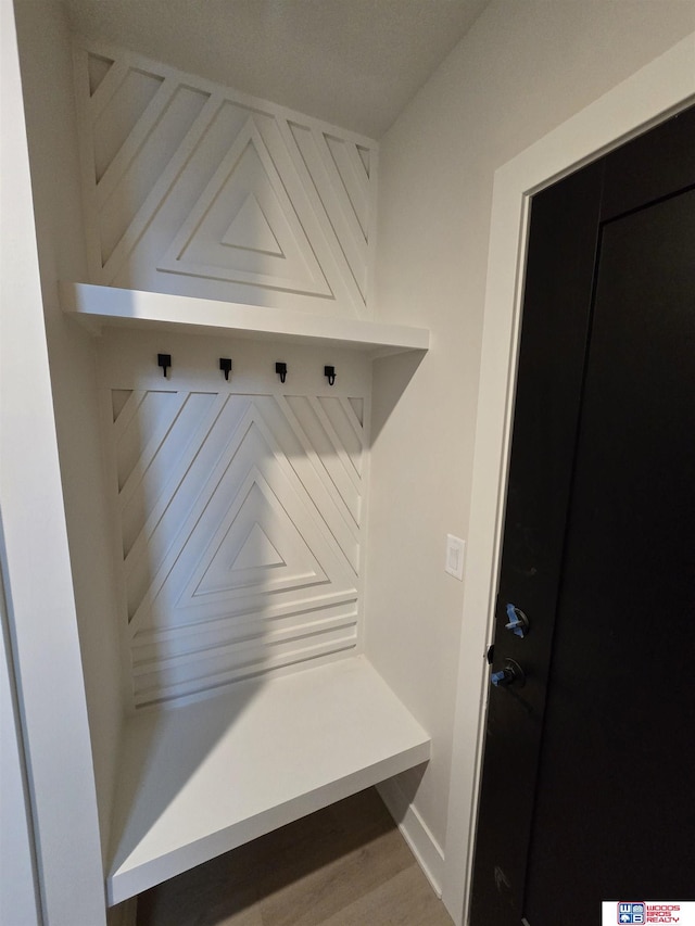 mudroom featuring hardwood / wood-style flooring