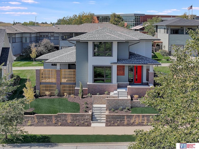 view of prairie-style home