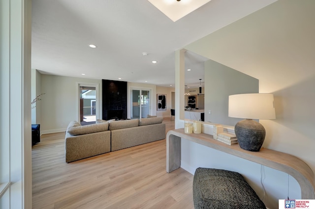 living room featuring light hardwood / wood-style floors