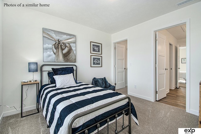 view of carpeted bedroom