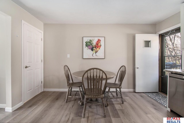 dining room featuring light hardwood / wood-style floors