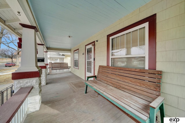 view of patio featuring a porch