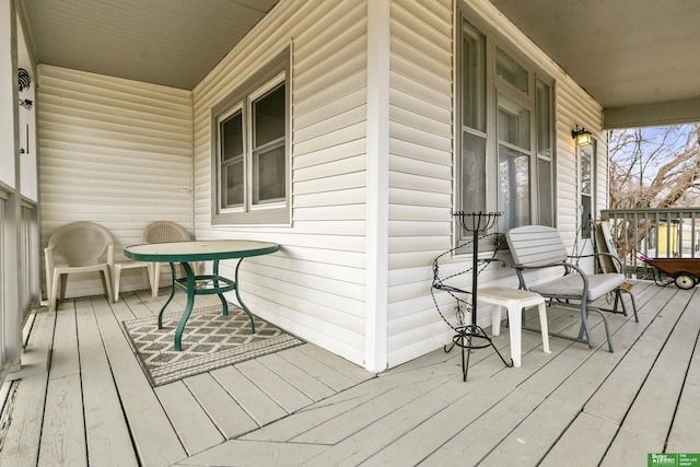 wooden deck with covered porch