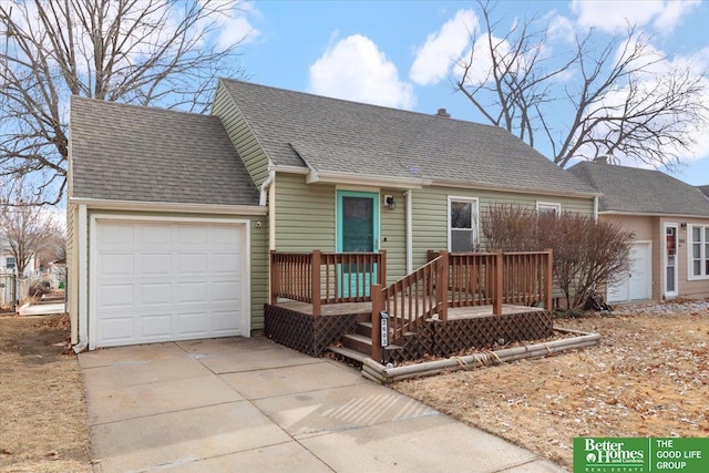 view of front of home with a garage