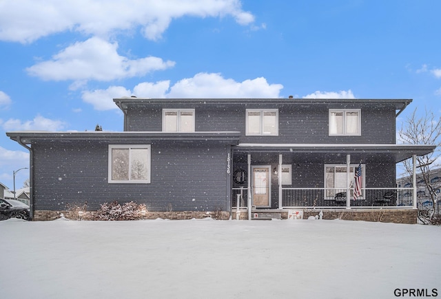 view of front of property with covered porch