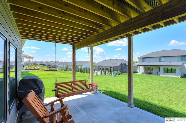 view of patio with area for grilling