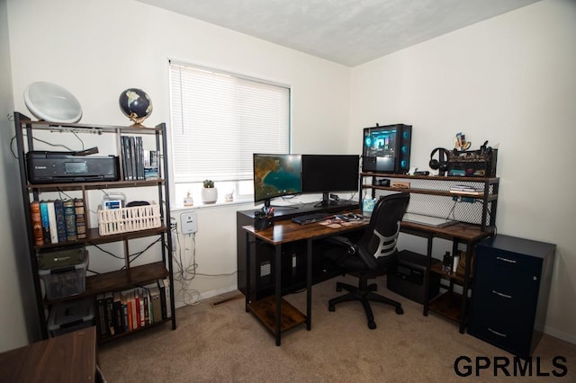 view of carpeted office