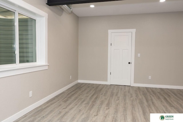 empty room featuring light hardwood / wood-style floors