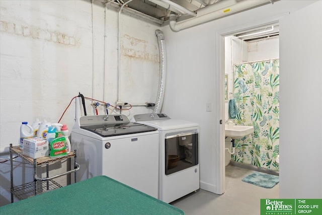 laundry room with separate washer and dryer