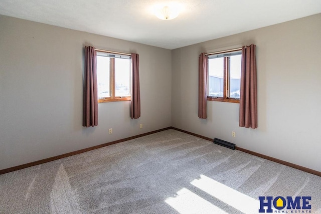 carpeted spare room with a wealth of natural light