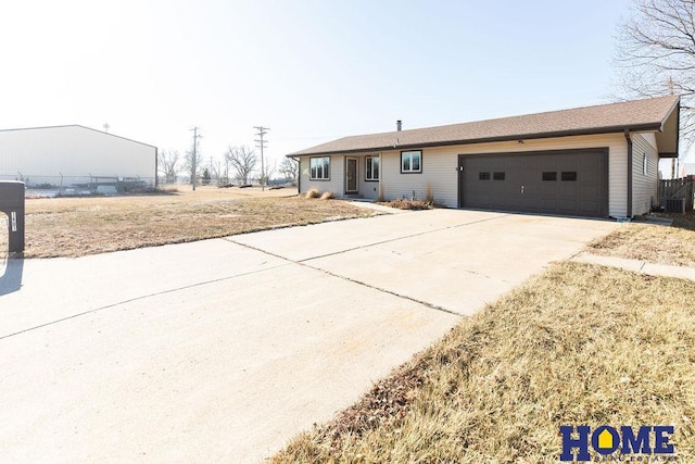 ranch-style home with a garage