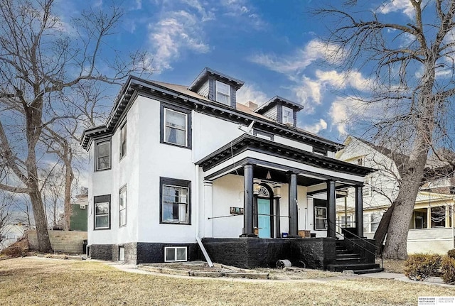 view of front of house with covered porch