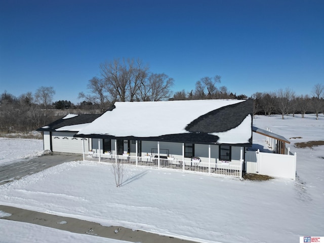 exterior space featuring a garage