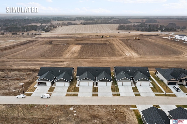 bird's eye view with a rural view