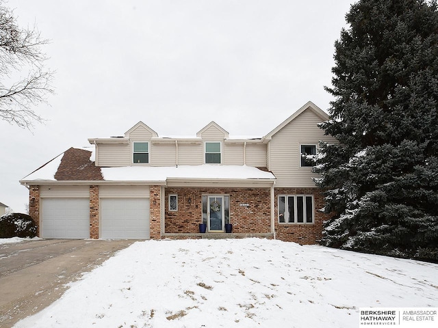 view of front of home with a garage