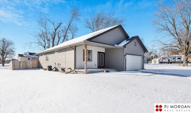 exterior space featuring a garage