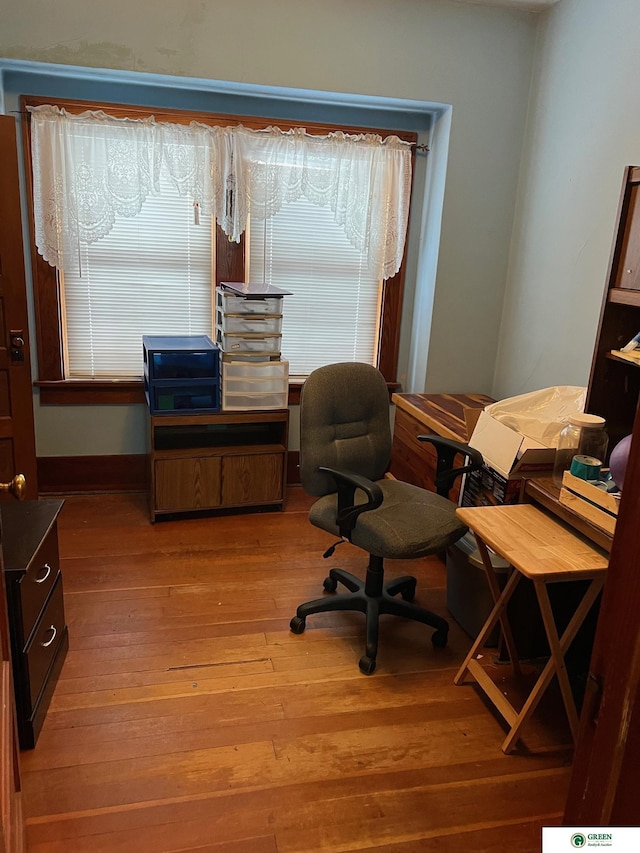 office featuring light hardwood / wood-style floors