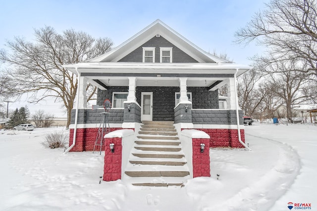 view of front of house with covered porch