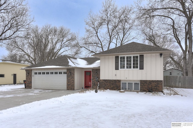 view of front of home with a garage