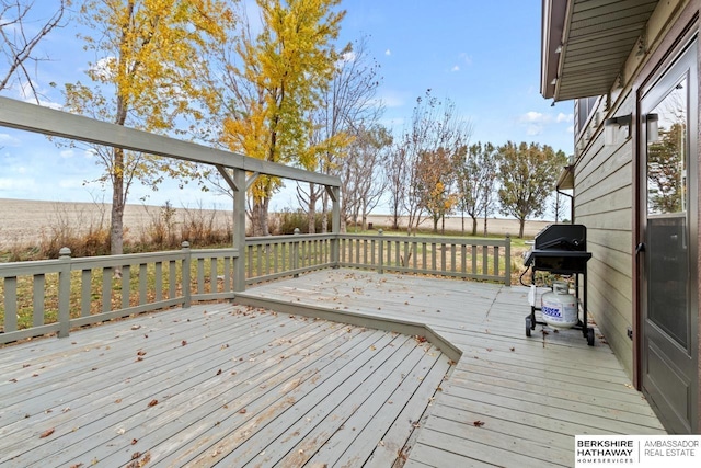 deck featuring grilling area