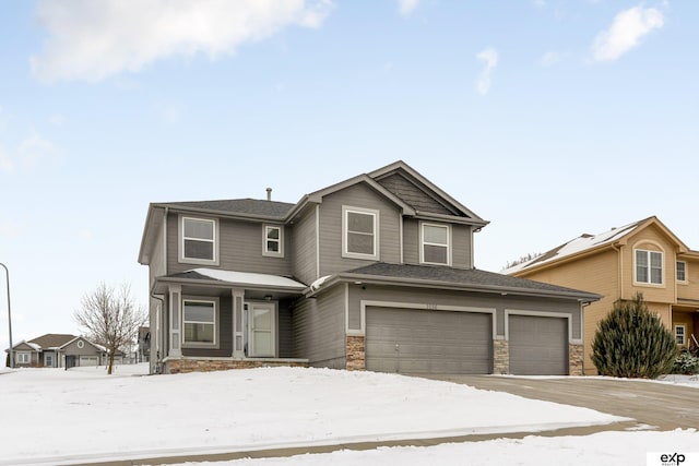 view of front of house with a garage