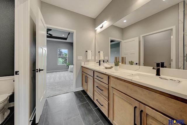 bathroom with vanity and toilet