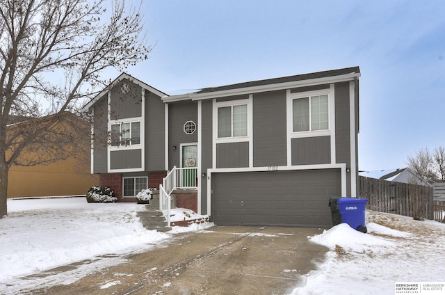 split foyer home with a garage