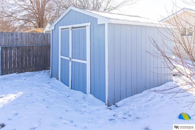 view of snow covered structure