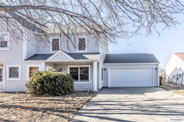 view of front of property featuring a garage