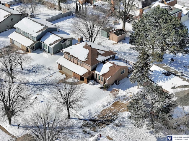 view of snowy aerial view