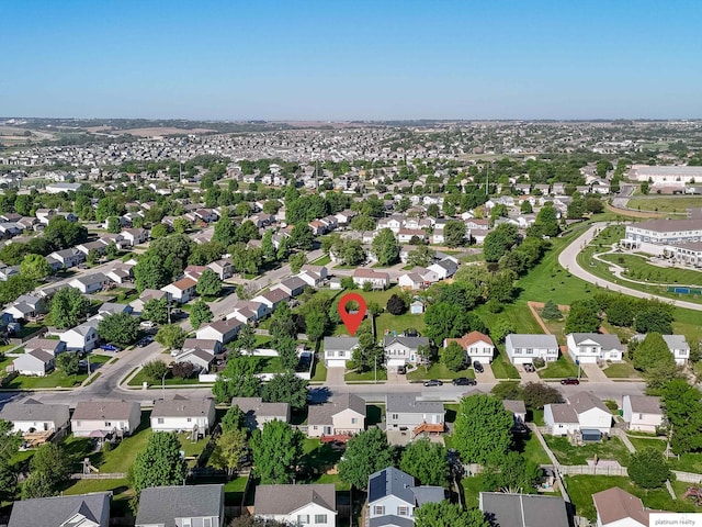 7112 S 177th St, Omaha, NE 68136 - aerial overview of property's location featuring nearby suburban area
