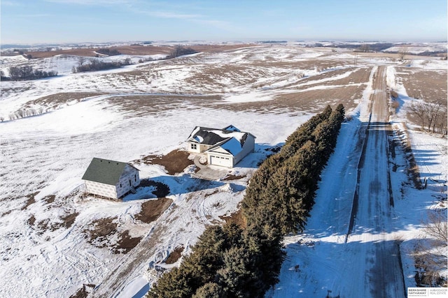 view of snowy aerial view