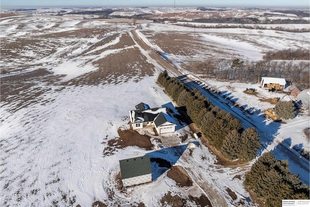 view of snowy aerial view