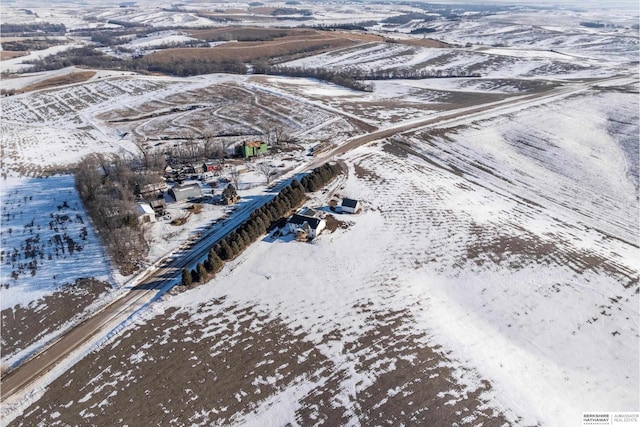 view of snowy aerial view