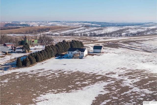 view of snowy aerial view