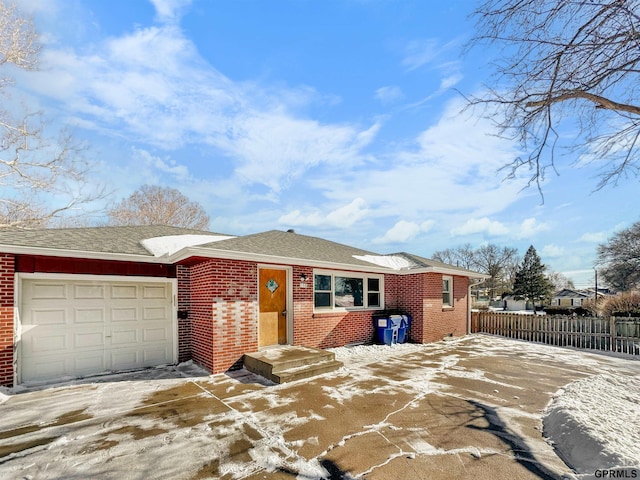 view of front of house with a garage