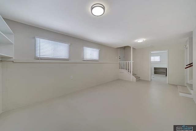 basement featuring plenty of natural light