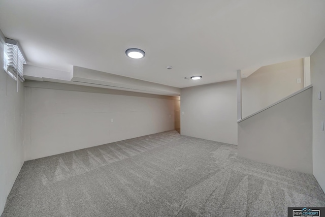 basement with carpet