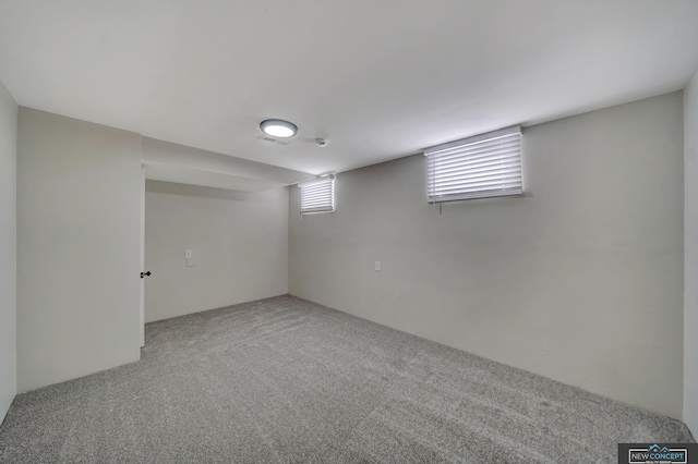 basement featuring carpet floors