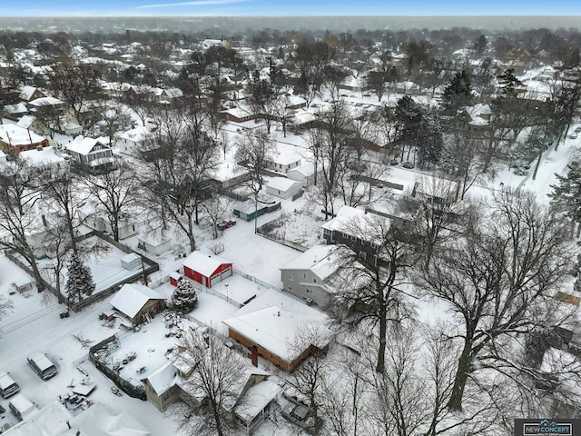 view of snowy aerial view