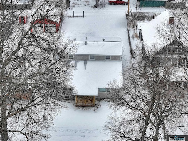 view of snowy aerial view