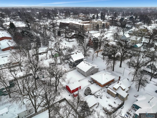 view of snowy aerial view